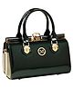 SYGA Women's Elegant Patent Leather Handbag | Rhinestone Clip Shoulder & Messenger Bag | Luxury Glossy Finish Purse(Dark Green)