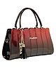 SYGA Elegant Color Contrast Tote Bag Horizontal Square Medium-Soft Handbag with Design for Everyday Use(Wine Red)