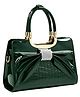 SYGA Women's Tote Bag Stylish Vertical Square Handbag with Bow & Diamond Accents, Medium-Soft, Zipper Closure (Green)