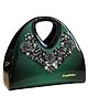SYGA Women's Gradient Dumpling Bag Soft Diamond-Embellished Handbag with Zipper Closure Elegant Daily Shoulder Purse(Dark Green)