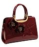 SYGA Women Elegant Floral Embossed Tote Bag Horizontal Square Design with Zipper Closure For Daily Use(Wine Red)