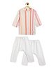 Tiber Taber 100% Cotton Woven Full Sleeves Striped Kurta & Pyjamas Set - Multi Colour