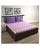 Divine Casa 144 TC Abstract Print Pink Purple Double Size 100% Cotton Bedsheet with 2 Pillow Covers (222 X 254 cm)