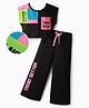 OLLINGTON ST. Cotton Half Sleeves Colorblocked Top & Knit Trackpant - Multicolor & Black