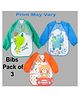 Sparkle Joy Full Sleeves Washable PVC Waterproof Printed Apron/Bibs Pack of 3-(Print May Vary)