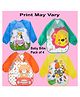 Sparkle Joy Full Sleeves Washable PVC 100%Waterproof Apron/Bibs Pack of 4-Multicolour-(Print May vary)