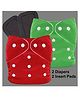 Sparkle Joy Reusable Solid Pocket Cloth Diapers With Inserts Pack of 2 - Red Green