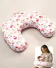 Bonfino Premium Organic Cotton C Shape Feeding Pillow  Cupcake Print - Pink & White | Fits upto waist size 36 inches
