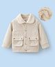 Mark & Mia Full Sleeves Solid Color Winter Jacket with Flap Pocket - Beige
