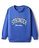 Honeyhap Premium  100% Cotton Knit Full Sleeves Pullover Sweatshirt with Bio Finish & Text Print - Blue Lolite