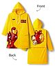 Pine Kids Marvel Full Sleeves Hooded Raincoat with Front & Back Ironman Graphics - Yellow