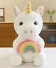 Little Hunk Cute Rainbow Belly Unicorn Plush Toy  Soft Stuffed Animal for Kids (Height 30 cm, White)