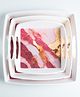 Superware Melamine  Serving Tray Set Marble Pink Matte (Set Of 3)