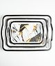 Superware Melamine  Mattrix Serving Tray Set-Golden Veins Matte (Set Of 3)