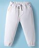 ToffyHouse 100% Woven Cotton Twill Full Length Joggers Solid Colour - Offwhite