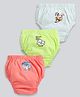MOONKIDS Cotton Knit Pack Of 3 Baby Animals & Birds Printed Bloomers - Coral Beige & Green