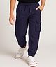 Pine Active Woven Full Length Ultra Light Crush Solid Cargo Pant - Navy Blue