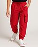 Pine Active Woven Full Length Ultra Light Crush Solid Cargo Pant - Red