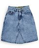Knit N Knot Denim Woven Washed Skirt - Blue