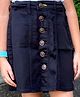 Knit N Knot Denim Woven Solid Skirt - Black