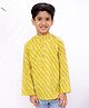 Superminis Cotton Woven Full Sleeves Leheriya & Bandhani Printed Short Kurta - Mustard