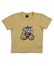Sportking Cotton Knit Half Sleeves Bicycle Printed Tee - Dark Yellow