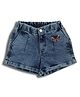 Sportking Cotton Denim Woven Butterfly Embroidered Mild Washed Shorts - Blue