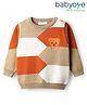 Babyoye Cotton Knit Full Sleeves Color Block Pullover with Bear Embroidery - Multicolor