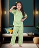 BABY CLOSET Pure Cotton Woven Half Sleeves Pineapples Printed Coordinating Night Suit Set - Light Green