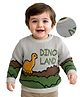 Babyoye Cotton Knit Full Sleeves Pullover Sweater With Dino Design - Grey