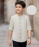Kookie Kids Boys Full Sleeves Cotton Woven Striped Shirt In Light Green Color