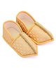 Daizy Stones Embellished Abstract Foil Designed Slip On Mojaris - Golden