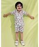 AJ Dezines Cotton Woven Half Sleeves Call Text Printed Shirt & Coordinating Shorts Set - Multi Colour