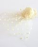 CHOKO Hat Applique & Net Detailed Polka Dots Designed Hair Alligator Clip - Cream Beige & Off White