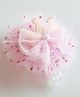 CHOKO Bow & Crown Glitter Applique Detailed Hair Alligator Clip - Soft Pink & Clear