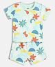 MINI KLUB Cotton Woven Half Sleeves Abstract Printed Tee & Coordinating Short Set - Blue