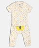 MINI KLUB Cotton Knit Half Sleeves Abstract Printed Shirt & Coordinating Pant Set - White & Orange