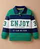 Pine Kids Cotton Knit Full Sleeves Cut & Sew Sweatshirt with Text Graphic - Green
