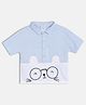 MINI KLUB Cotton Knit Half Sleeves Animal Embroidered Shirt - White