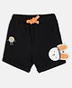 MINI KLUB Cotton Knit Baby Bunny Patch Detailed Shorts - Black