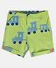MINI KLUB Cotton Knit Train Printed Shorts - Green