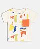 MINI KLUB Cotton Knit Half Sleeves Abstract Printed Tee - Off White