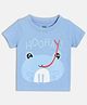 MINI KLUB Cotton Knit Half Sleeves Hooray Text Printed Tee - Blue