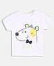 MINI KLUB Cotton Knit Half Sleeves Dog Printed Tee - White