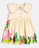 MINI KLUB Cotton Knit Sleeveless Jungle Theme Printed Dress - Pink