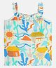MINI KLUB Cotton Knit Sleeveless Sun & Houses Printed Top - White & Blue