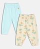 MINI KLUB Cotton Knit Pack Of 2 Beach Theme Printed Pants - Blue & Beige