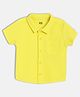 MINI KLUB Cotton Knit Half Sleeves Textured Shirt - Yellow