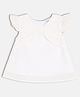 MINI KLUB Cotton Woven Frill Sleeves Swiss Dot Embroidered Top - White
