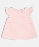 MINI KLUB Cotton Woven Frill Sleeves Swiss Dot Embroidered Top - Pink